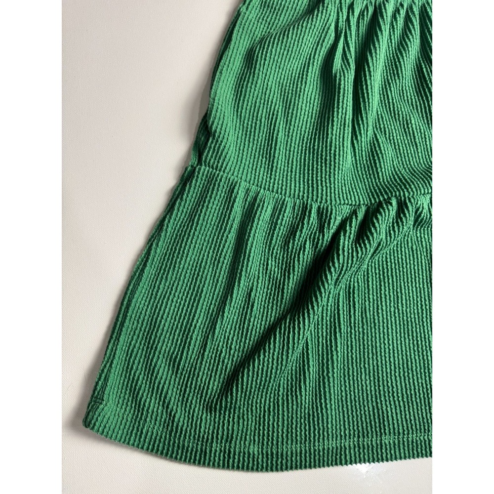 Nine Britton Vivianne Tiered Dress Women's M Green Ribbed Sleeveless Stitch Fix - Picture 5 of 6
